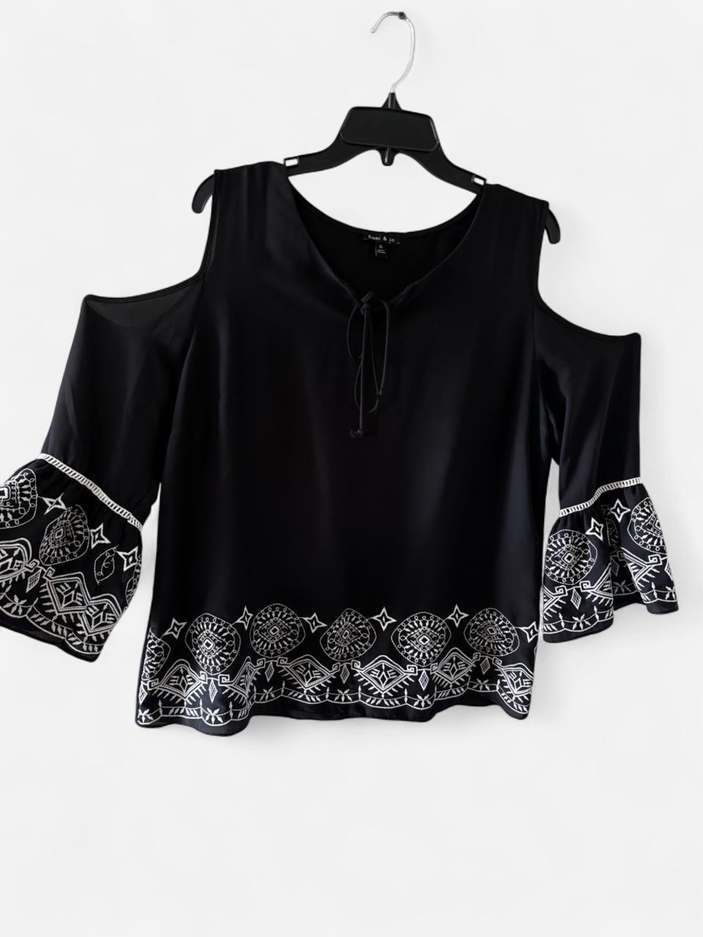 Women's Black Cold Shoulder Blouse